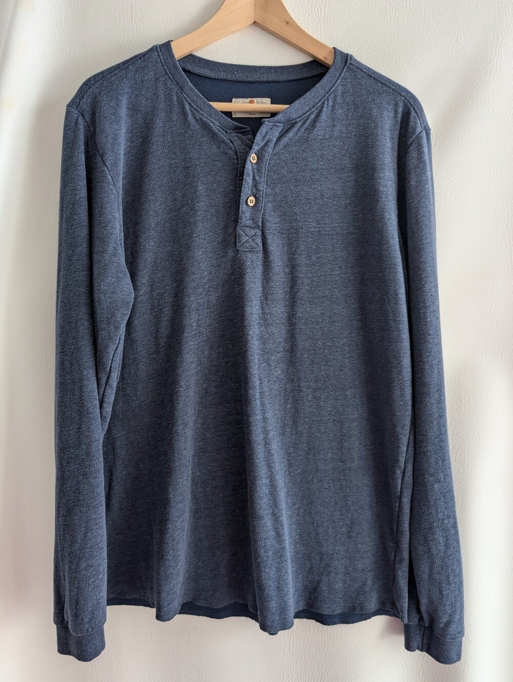 Marine Layer Long-Sleeve Henley Heather Navy - Marge (M-L)